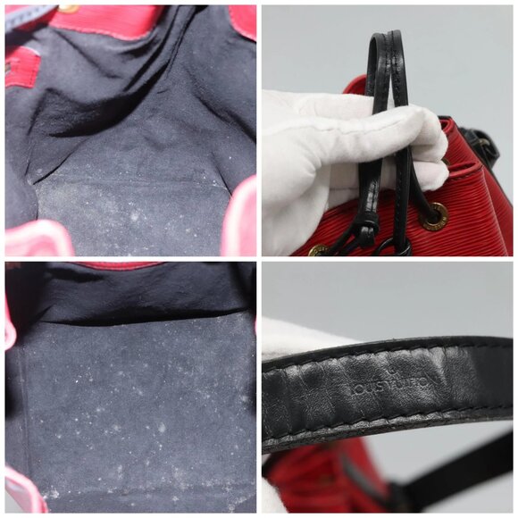 LOUIS VUITTON Epi Petit Noe Shoulder Bag Bicolor Black Red - Picture 15 of 16